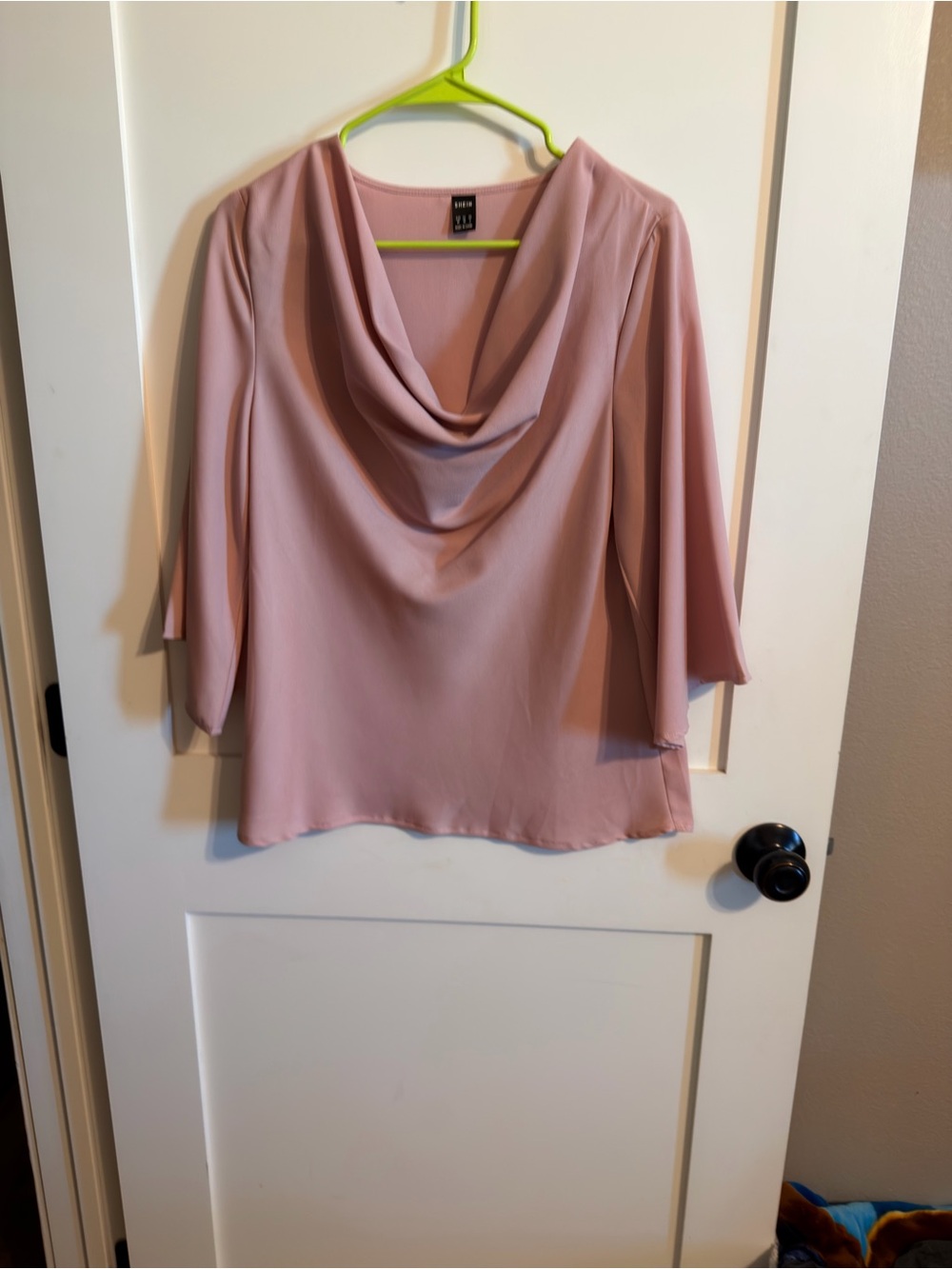 SHEIN Dusty Rose Cowl Neck Blouse